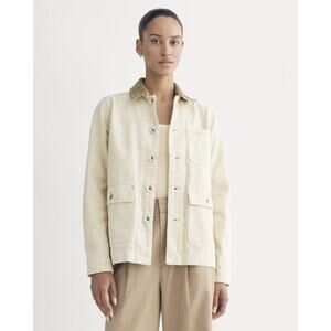 Everlane Women's Ranch Jacket in Garment-Dyed White/Cream, Size Large, Denim.